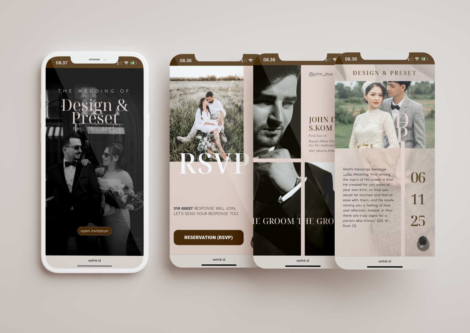 our wedding link preset Fullpage Minimalist